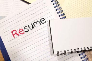 Özgeçmiş metin konsept dizüstü