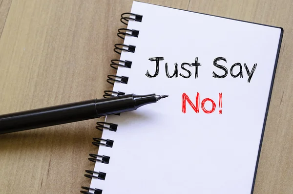 Just say no text concept on notebook — Stock Photo, Image