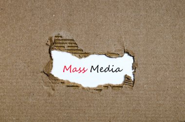 Yırtık kağıt görünen kelime kitle iletişim