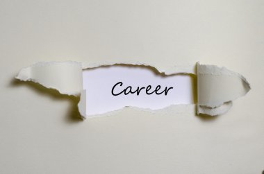 The word career appearing behind torn paper clipart
