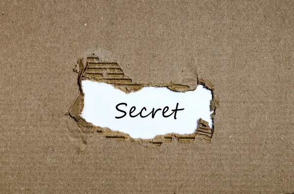 The word secret appearing behind torn paper — Stock Photo, Image