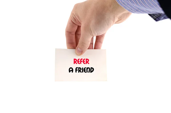 Refer a friend text concept — Stock Photo, Image