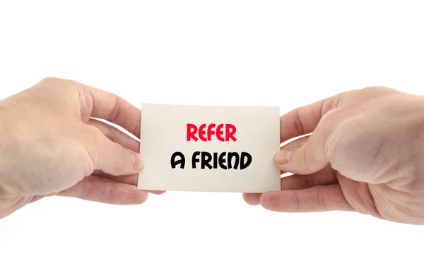 Refer a friend text concept — Stock Photo, Image