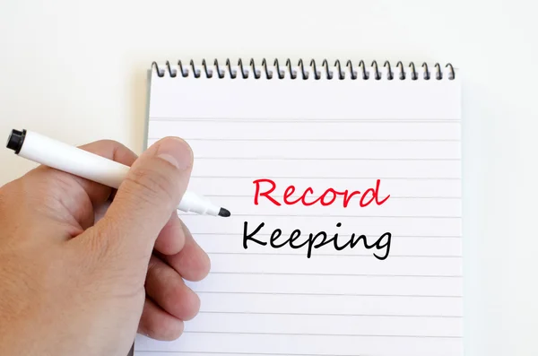 Record keeping text concept — Stock Photo, Image