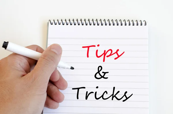 Tips & tricks tekst koncept - Stock-foto