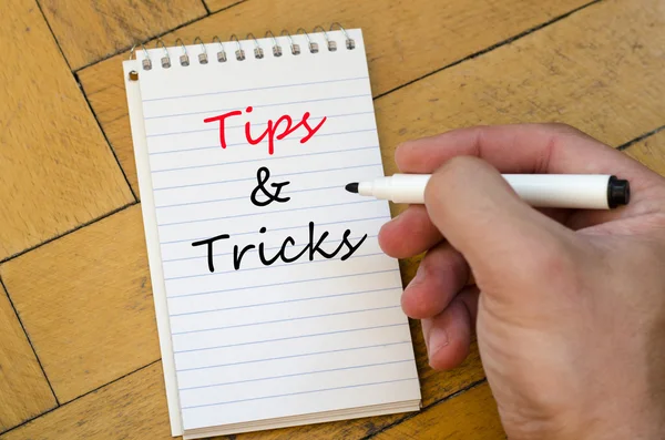 Tips & tricks tekst koncept - Stock-foto