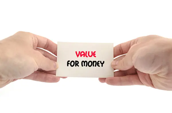 Wartość dla pieniędzy tekst koncepcja — Zdjęcie stockowe
