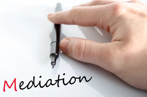 Pen in the hand mediation concept — Stock Photo, Image