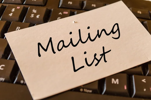 Concetto di mailing list sulla tastiera — Foto Stock