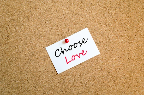 Escolha o conceito de nota pegajosa do amor — Fotografia de Stock