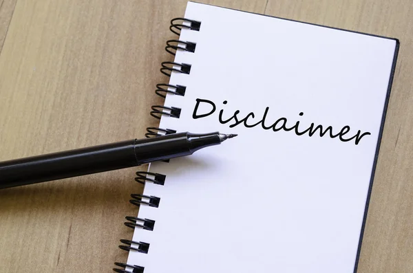 Disclaimer Concetto Blocco note — Foto Stock