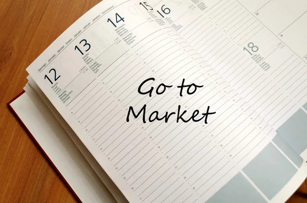 Ir para o mercado Concept Notepad — Fotografia de Stock