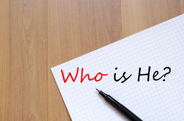 Who is he concept Notepad — Stock Photo, Image