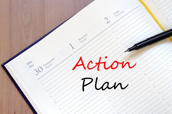 Bloco de notas do conceito do plano de acção — Fotografia de Stock