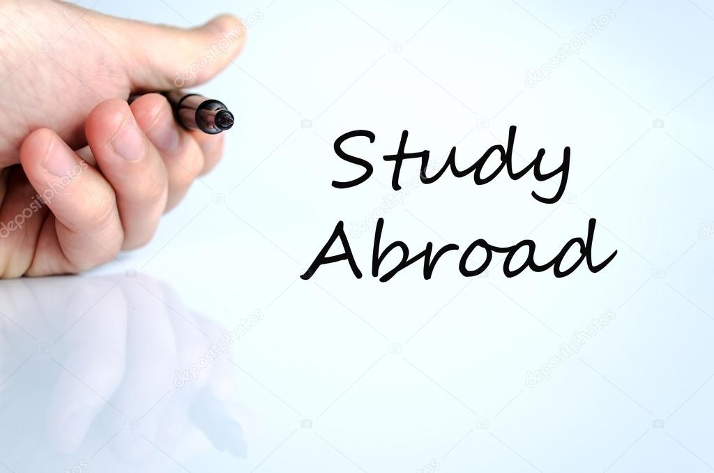 Study abroad text concept
