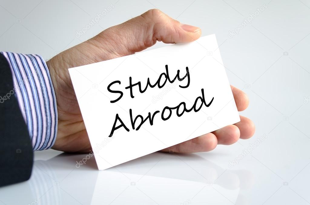 Study abroad text concept