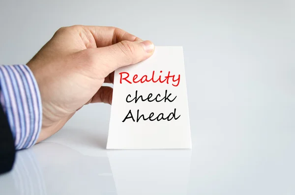 Realidade check ahead Conceito de texto — Fotografia de Stock