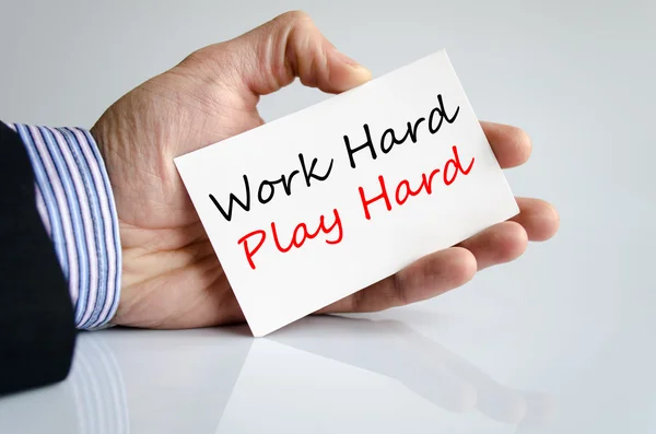 Werk hard play hard tekst Concept — Stockfoto