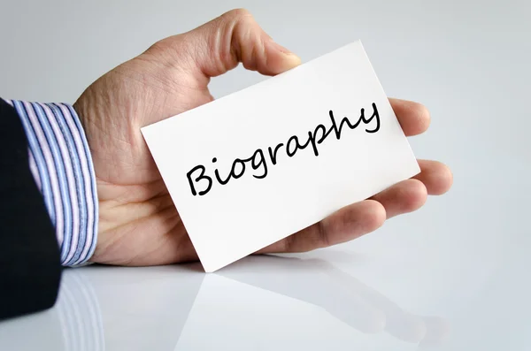 Biografie tekst Concept — Stockfoto