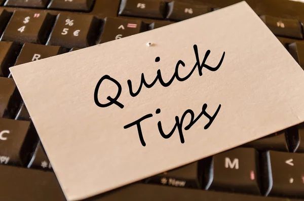 Quick Tips Text Konzept beachten — Stockfoto