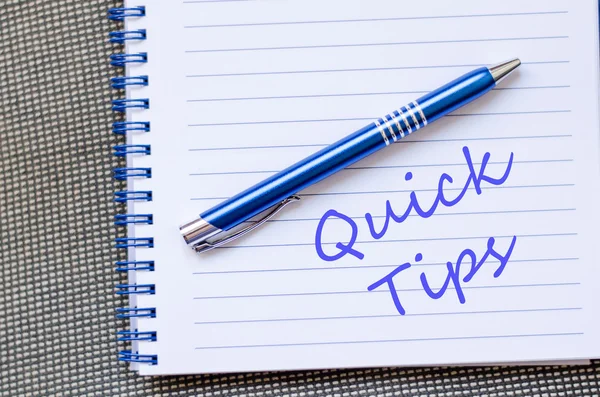 Quick tips text concept note — Stock Photo, Image