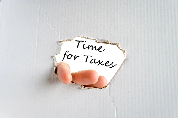 Tempo para o conceito de texto de impostos — Fotografia de Stock
