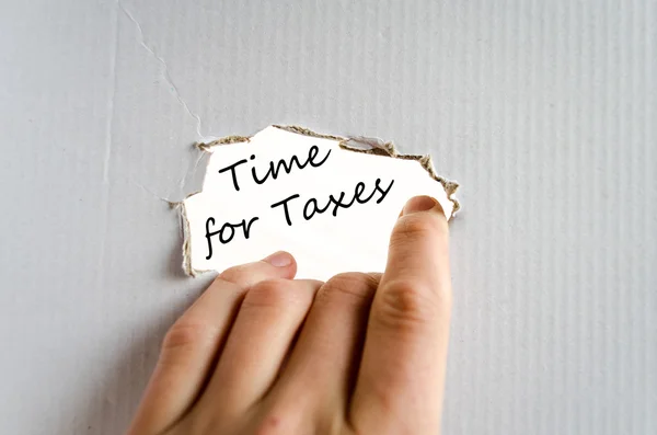 Tempo para o conceito de texto de impostos — Fotografia de Stock