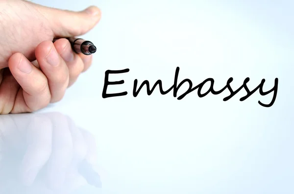 大使馆的文本概念 — 图库照片