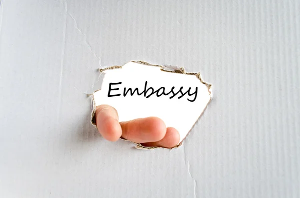 Embassy text concept — Stock Photo, Image