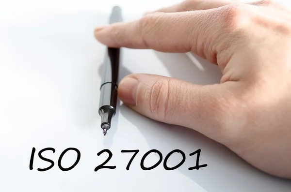 Iso 27001 conceito de texto — Fotografia de Stock