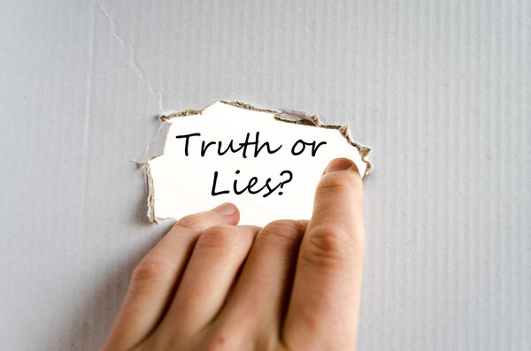Truth or lies text concept