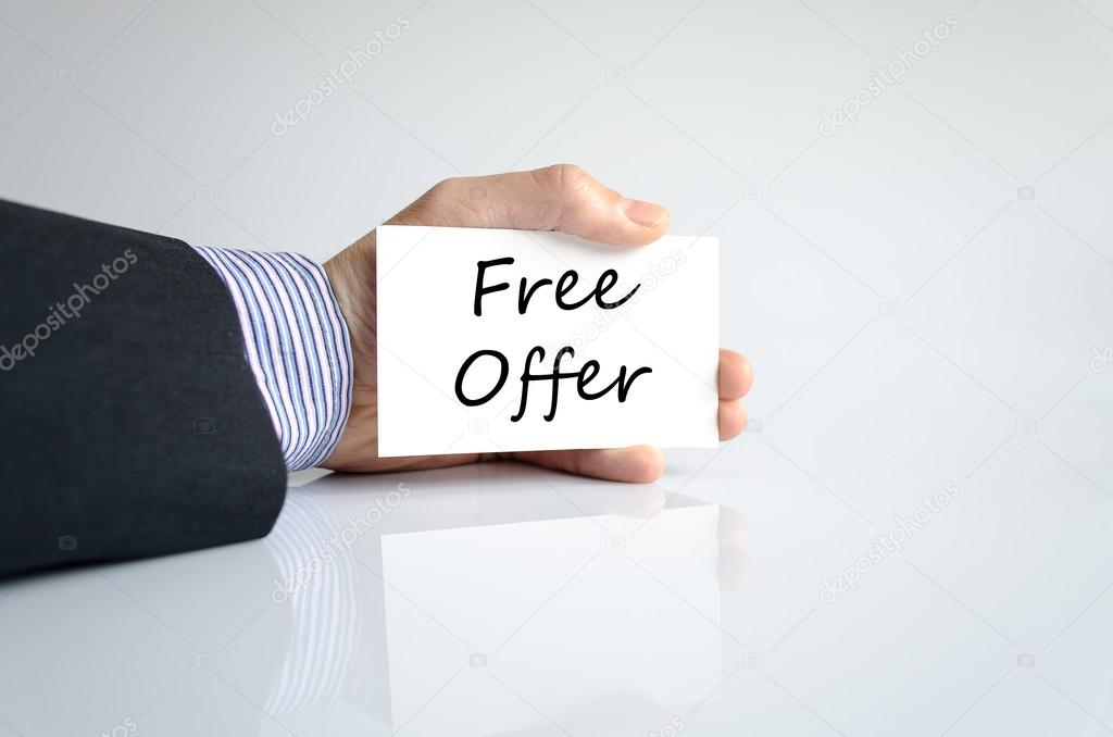 Free offer text concept