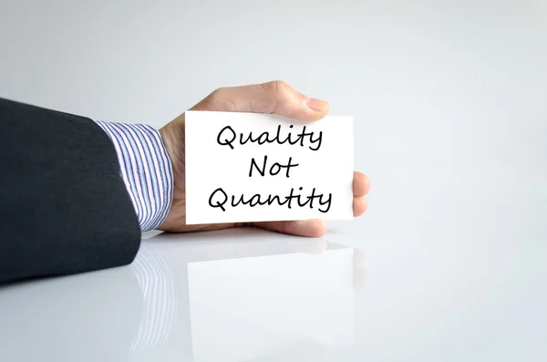 Quality not quantity text concept — Stock Photo, Image