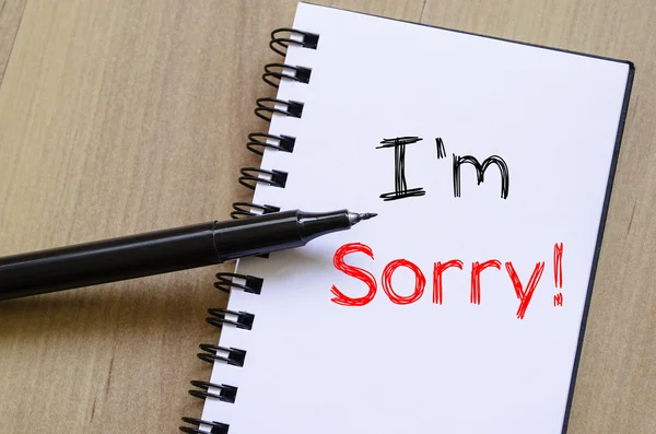 I'm sorry write on notebook — Stock Photo, Image