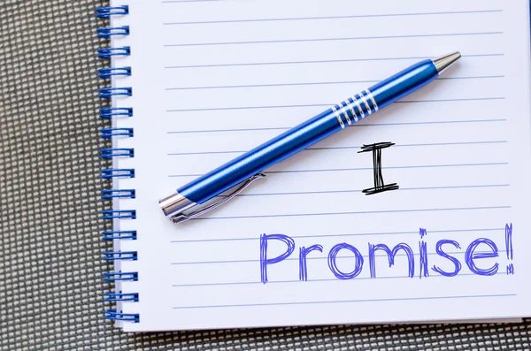 I promise write on notebook — Stock Photo, Image