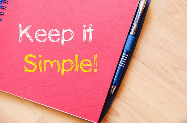 Keep it simple write on notebook — Stock Photo, Image