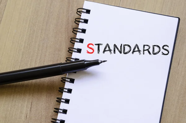 Standards write on notebook — Stock Photo, Image