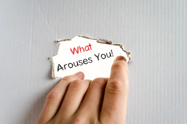 What arouses you text concept — Stock Photo, Image