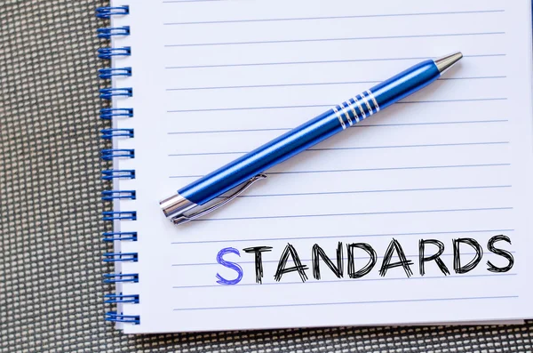 Standards write on notebook — Stock Photo, Image