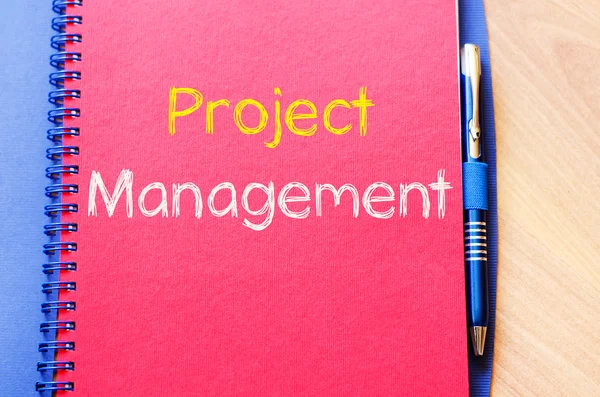 Project management skriva på anteckningsboken — Stockfoto