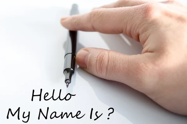 Hello my name is text concept — Stock Photo, Image