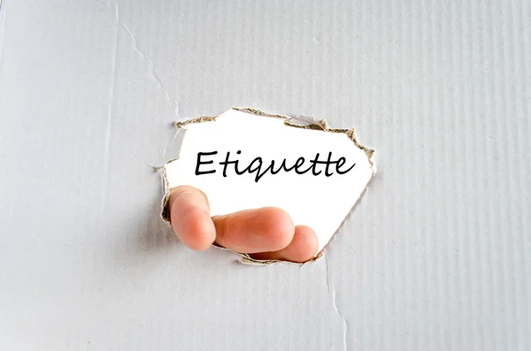 Etiquette text concept — Stock Photo, Image