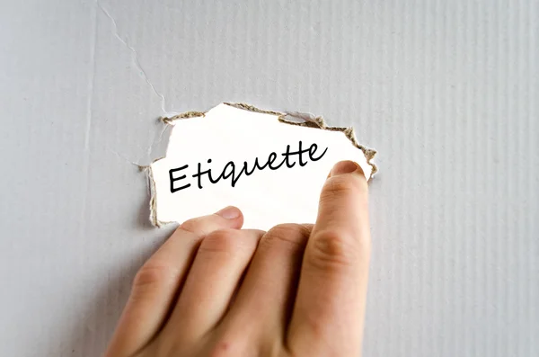 Etiquette text concept — Stock Photo, Image