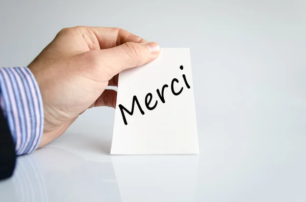 Conceito de texto Merci — Fotografia de Stock