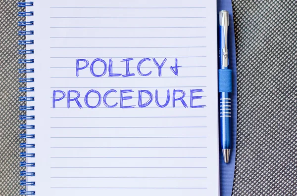 Policy and procedure write on notebook — Stock Photo, Image