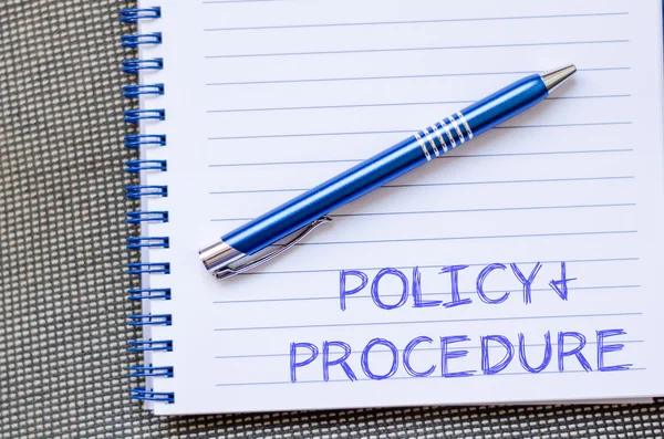 Policy and procedure write on notebook — Stock Photo, Image