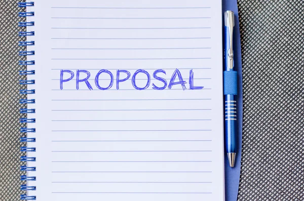 Proposal write on notebook — Stock Photo, Image