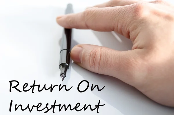 Vissza a beruházás szöveg koncepció — Stock Fotó