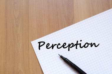 Perception write on notebook clipart