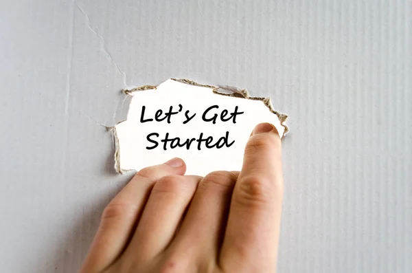 Let's get started text concept — Stock Photo, Image